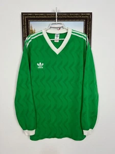 Vintage 90er Adidas Fußball Template Shirt Fußball Trikot Grün Langarm L - Bild 1 von 13