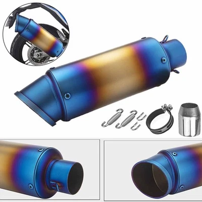 Slip On Universal Motorcycle Exhaust Muffler Pipe For YZF R6 R1 GSXR 750 CBR600 - Image 1 of 4