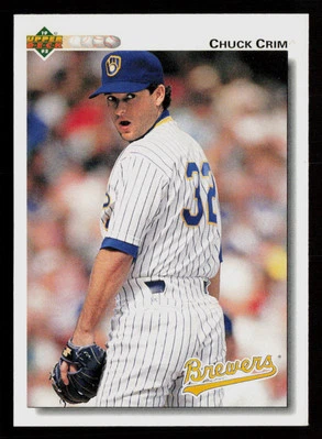 Chuck Crim 1992 Upper Deck #496 Milwaukee Brewers Baseball Card - Image 1 of 2