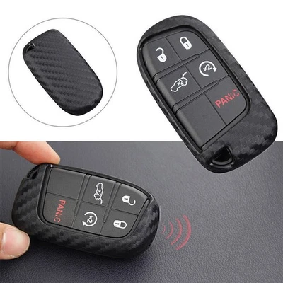 Autoschlüsselhülle Shell Remote für Dodge Journey Charger For Jeep Kohlefaser - Image 1 of 4
