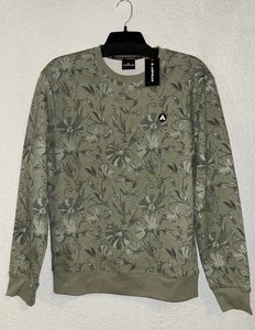 Airwalk Herren grün Blumenmuster Rundhals Langarm Sweatshirt, Gr. XXL Neu mit Etikett - Bild 1 von 3