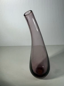 IKEA Electric Amethyst Glass Bud Bent Neck Shmoo Vase 9.75” Tall - Picture 1 of 9