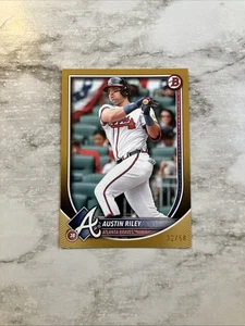 Bowman Austin Riley Gold Parallel 2025/50 Atlanta Braves - Imagen 1 de 3