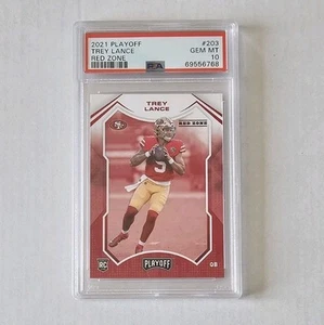 TREY LANCE 49ers Rookie Red Zone 2021 Panini NFL Playoff PSA 10 Gem Mint - Picture 1 of 2