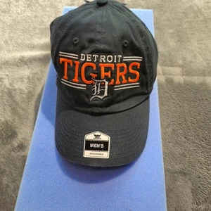 Detroit Tigers Hat Cap Strap Back Mens One Size Black Orange MLB Baseball - Picture 1 of 13