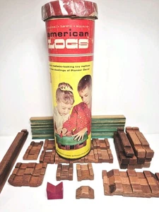 Vintage Halsam American Logs No. 805 Total 66 pieces, Green Roof 1950-1960 - Picture 1 of 24