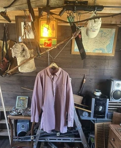 Hunt Club Mens X-Tall 18 Button Down Dress Shirt 100% Cotton Check Reddish NICE! - Picture 1 of 13