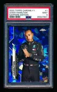 2020 Topps Chrome Sapphire F1 #1 Lewis Hamilton RC Refractor Portrait PSA 9 - Picture 1 of 2
