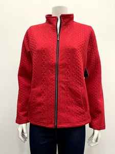 Onque Casual Damen strukturierte Langarm Stehkragen Frontreißverschluss Jacke. - Bild 1 von 2