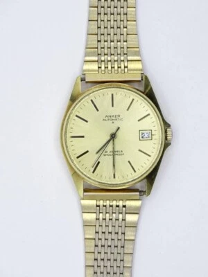 RELÓGIO DE PULSO AUTOMÁTICO MASCULINO ÂNCORA FEITO NA ALEMANHA 21 JOIAS DÉCADA DE 1970 - Imagem 1 de 4