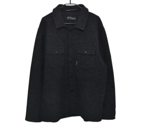 Mufflon Merino Wool Button Overshirt Jacket Mens Size M Medium - Picture 1 of 16