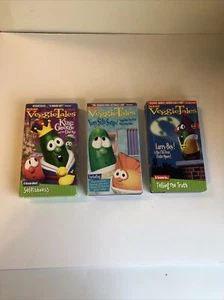 3 VeggieTales VHS Kassetten Lot King George Larry Boy sehr dumme Songs GROSSE IDEEN - Bild 1 von 10