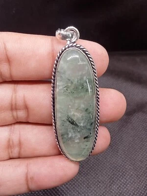 Prehnite  Stone Handmade German Silver Earrings Jewelery - Image 1 of 4