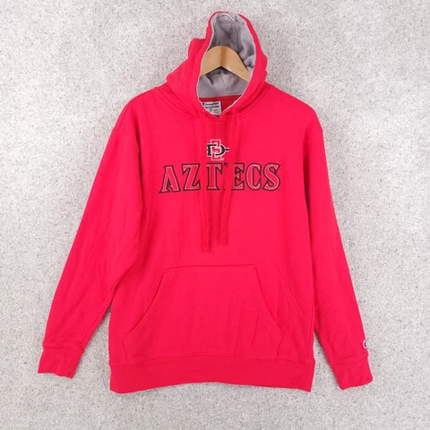 Champion SDSU Aztecs Hoodie Men Medium Red Black Sweatshirt San Diego State Cover
