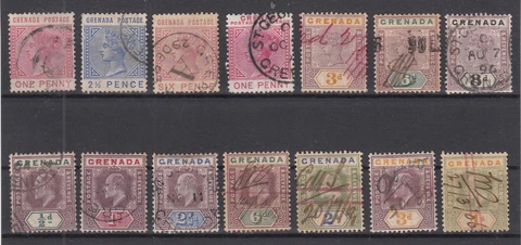ML20131/ BRITISH GRENADA - 1883 / 1902 USED CLASSIC SELECTION - CV 355 $ Cover