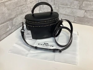 Coach Selena Gomez Trail Bag Crystal Embellishment New Rare Black Gunmetal NWT - Picture 1 of 16