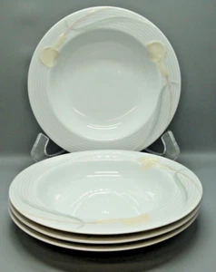 Mikasa SERENADE YELLOW LDB12 Rimmed Soup Bowls SOLD IN SETS OF FOUR - Picture 1 of 3