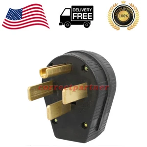 For NEMA 50A 125/250V Straight Blade Angle Plug For Dryer RV Generator 14-50P US - Picture 1 of 10