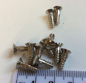 1/2”x 6 CHROME PLATED BRASS RAISED HEAD SLOTTED WOOD SCREWS 10no