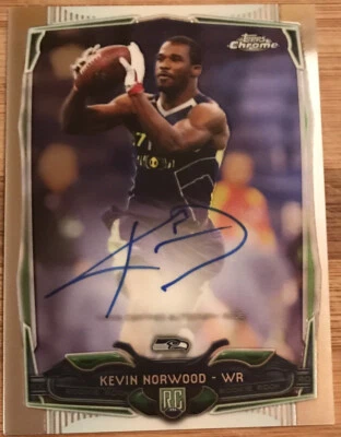 2014 Topps Chrome Rookie Autographs Kevin Norwood #142 Seattle Seahawks - Image 1 of 2