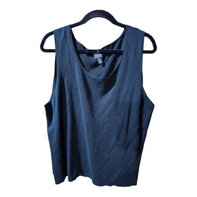 EILEEN FISHER Black Silk Cotton Shell Tank - Size 1X - Image 1 of 4