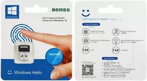 Benss USB Fingerprint Reader Key Biometric Scanner Sensor Windows 10 11 Hello - Picture 1 of 4