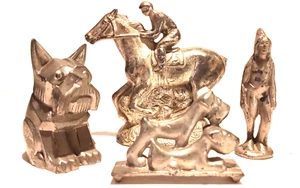 antique Art Deco Cubist dog and other Chrome plated Deco figures - Picture 1 of 15