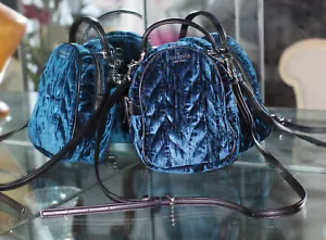 MINI borsa a tracolla KATE SPADE BRIAR LANE TRAPUNTATA VELLUTO SCHIACCIATO borsa blu r $299 - Foto 1 di 6