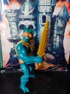 Masters Of The Universe 1981 Green Belt 8 Back 1981 Mer Man France Near Complete - Picture 1 of 8