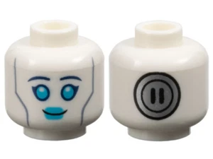 Lego Nuevo Blanco Minifigura Cabeza Alienígena Mujer Azul Oscuro Cejas Enchufe de Alimentación Trasero - Imagen 1 de 1