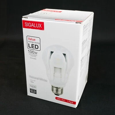 Sigalux - LED A21 A-Shape Bulb 20W, 100W Replacement Dimmable Natural White - Image 1 of 4