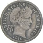 1916-P Barber Dime 90% Silver Average Circ