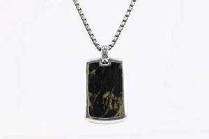 24" John Hardy 925 Silver Reversible Dog Tag Box Chain Necklace (36.50g.) - Picture 1 of 6