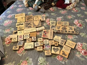 55 Wooden Stamp lot - Picture 1 of 3