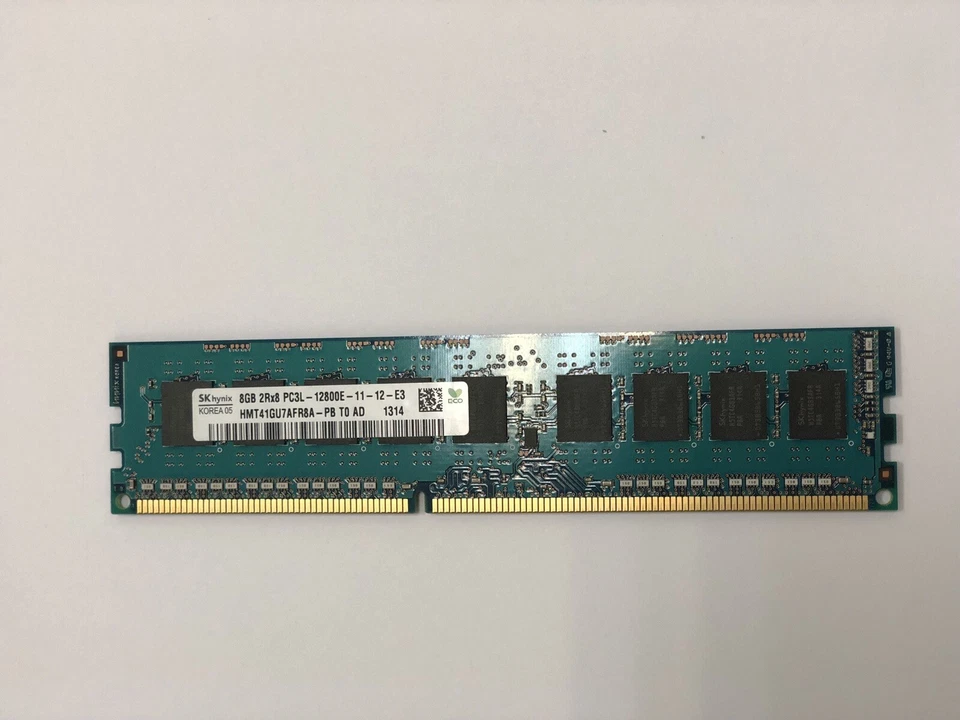 Hynix HMT41GU7AFR8A-PB 8GB 2RX8 PC3L-12800E DDR3 1600 2RX8 ECC Unbuffered Dimm - Image 1 of 1