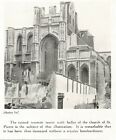 BELGIUM LOUVAIN ST.PIERRE CHURCH WESTERN TOWER BOMBARDMENT c 1915 WW1  CLIPPING