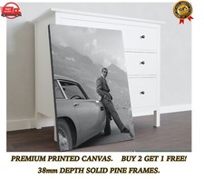 Sean Connery Aston Martin Vintage James Bond 007 Large CANVAS Art Print Gift