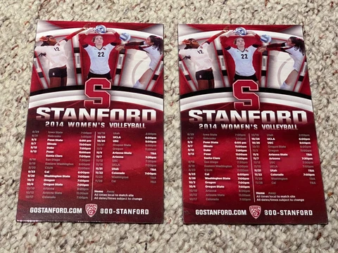 (2) STANFORD CARDINAL WOMEN'S VOLLEYBALL 2014 MAGNET SCHEDULES!!!! Cover