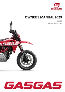 2023 GASGAS OWNERS MANUAL - SM 700 US - REPRINTED - Picture 1 of 5