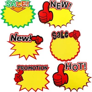 60 Starburst Sign Cards, 7 x 5.5 Inches Sale Paper Signs Price Burst Tags - Picture 1 of 7