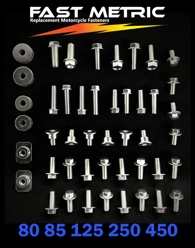 KIT DE PERNOS DE CARROCERÍA 62 PIEZAS GUARDABARROS PLÁSTICO YAMAHA YZ YZF 80 85 125 250 250F 400 450F Foto 1 de 2