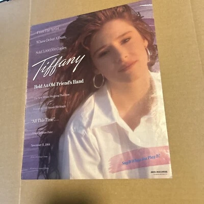 Original 13 By 11" Tiffany Hold An Old Friends Hand 1988 Album Ad FLYER - Image 1 of 4