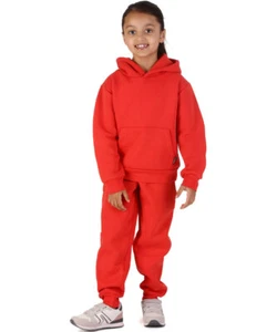 New Kids Tracksuit Fleece Overhead Hoodie Jogging Bottoms Drawstring Cuffed Warm - Picture 1 of 56