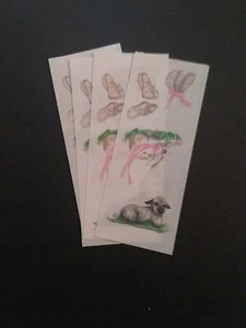 Creative Memories ~ Lot of Four Studio Stickers ~ 2" x 5" Baby Girl Lamb - Picture 1 of 1