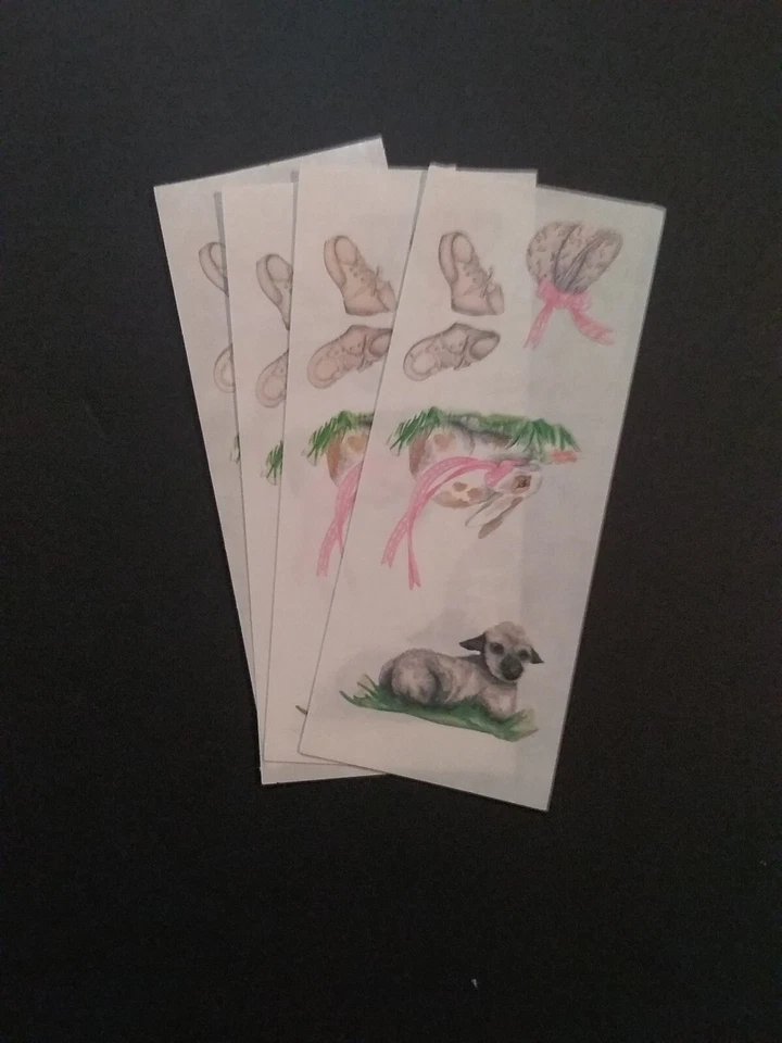 Creative Memories ~ Лот из четырех студийных наклеек ~ 2 «x 5» Baby Girl ягненка - Изображение 1 из 1