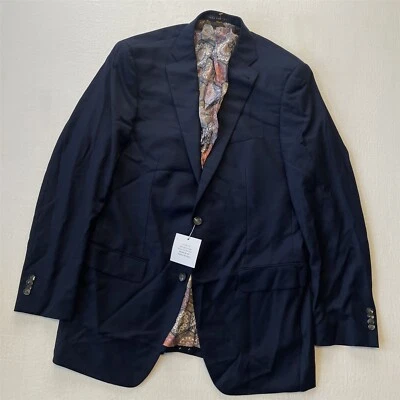 NEW Indochino Bespoke 40L Navy Blue Birdseye Wool Mens Blazer Sport Coat Jacket - Image 1 of 4