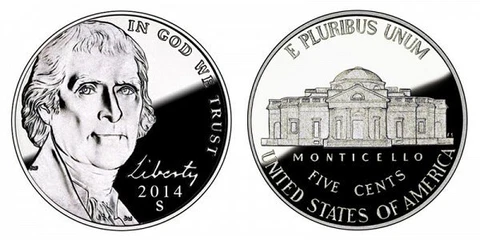 2014S  PROOF JEFFERSON NICKEL GEM Coin- 1 COIN Cover
