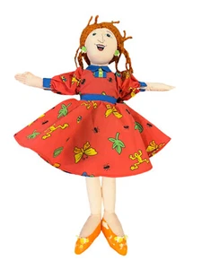 Peluche pupazzo peluche Ms Frizzle 1999 personaggio magico scuolabus vestito rosso RARO - Foto 1 di 9