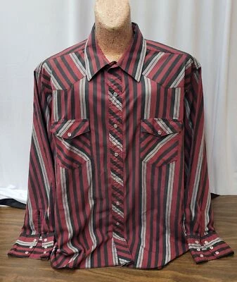 Camisa a Presión RUSTLER Western/Yellowstone Años 80 Manga Larga Perla 34/35 Roja/Negro Foto 1 de 4