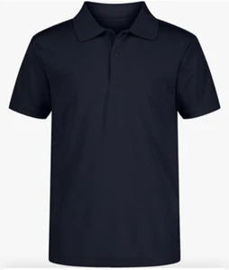 Boys Navy Nautica School Uniform Moisture Wicking Collared Shirt Large 14/16 NWT - Picture 1 of 7